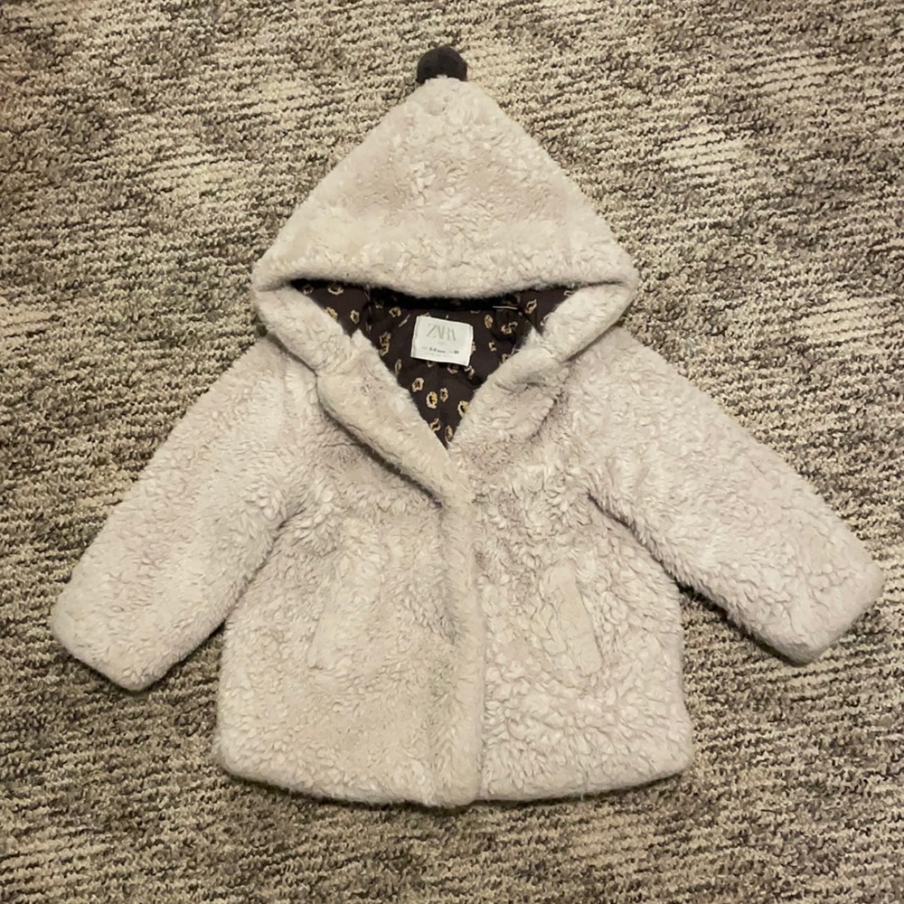 Zara fluffy toddler coat 2-3y